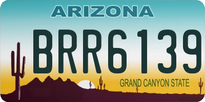 AZ license plate BRR6139