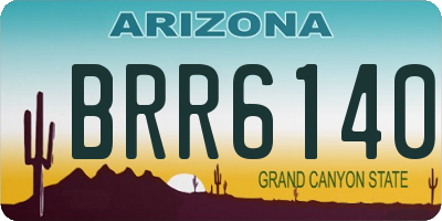 AZ license plate BRR6140