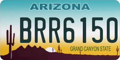 AZ license plate BRR6150