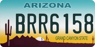AZ license plate BRR6158