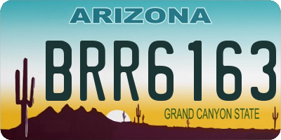 AZ license plate BRR6163