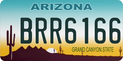AZ license plate BRR6166