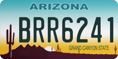 AZ license plate BRR6241