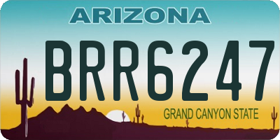 AZ license plate BRR6247
