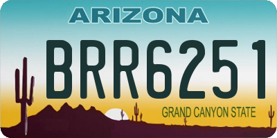 AZ license plate BRR6251