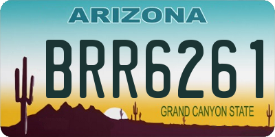 AZ license plate BRR6261