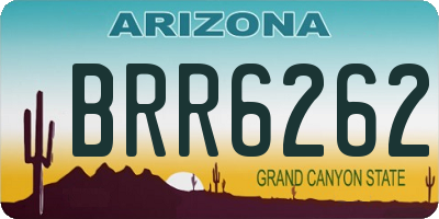 AZ license plate BRR6262
