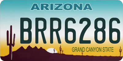 AZ license plate BRR6286
