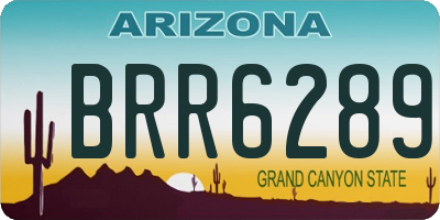 AZ license plate BRR6289