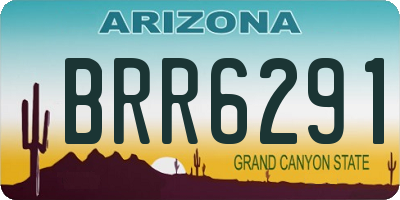AZ license plate BRR6291