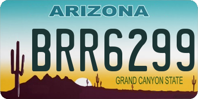 AZ license plate BRR6299