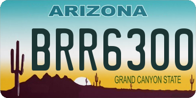 AZ license plate BRR6300