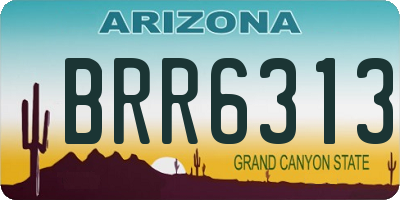 AZ license plate BRR6313