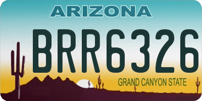 AZ license plate BRR6326