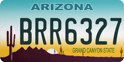 AZ license plate BRR6327