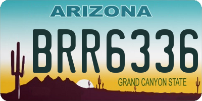 AZ license plate BRR6336