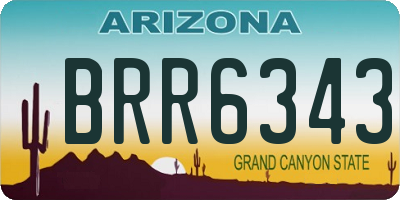AZ license plate BRR6343