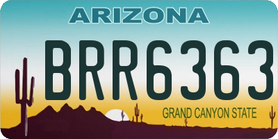 AZ license plate BRR6363