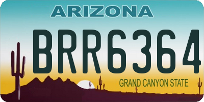 AZ license plate BRR6364