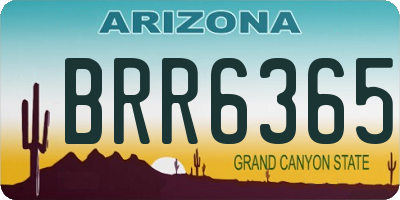 AZ license plate BRR6365