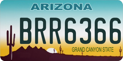 AZ license plate BRR6366