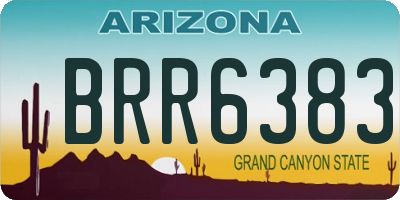 AZ license plate BRR6383