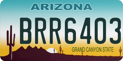AZ license plate BRR6403