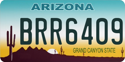 AZ license plate BRR6409