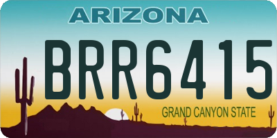 AZ license plate BRR6415