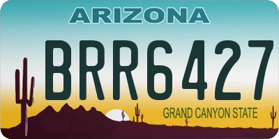 AZ license plate BRR6427