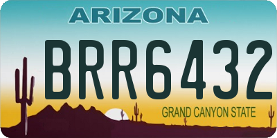 AZ license plate BRR6432