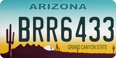 AZ license plate BRR6433