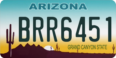 AZ license plate BRR6451