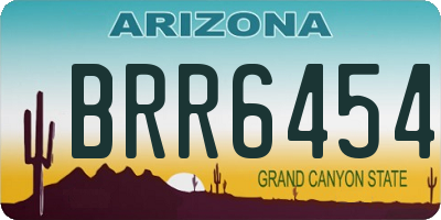AZ license plate BRR6454