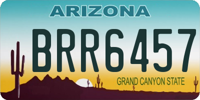 AZ license plate BRR6457