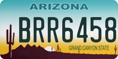 AZ license plate BRR6458