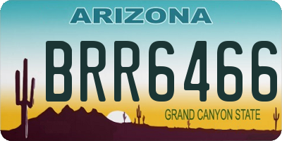 AZ license plate BRR6466