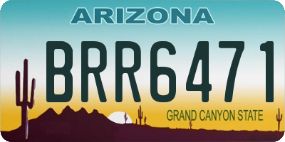 AZ license plate BRR6471