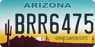 AZ license plate BRR6475