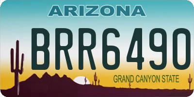 AZ license plate BRR6490