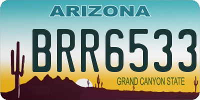 AZ license plate BRR6533