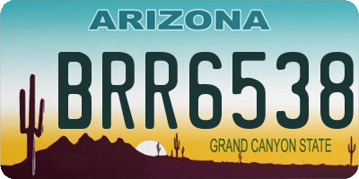 AZ license plate BRR6538