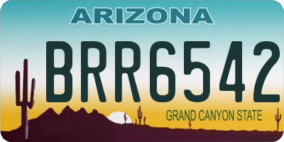 AZ license plate BRR6542