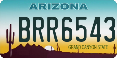 AZ license plate BRR6543
