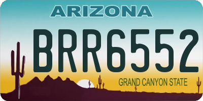 AZ license plate BRR6552