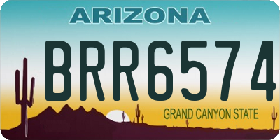 AZ license plate BRR6574