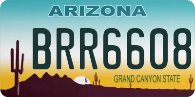 AZ license plate BRR6608
