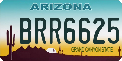 AZ license plate BRR6625