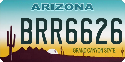 AZ license plate BRR6626