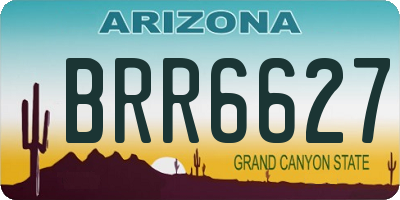 AZ license plate BRR6627